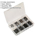 800 Piece E-Clip Retainer Assortment - Metric Sizing - Partitioned Storage Box Loops