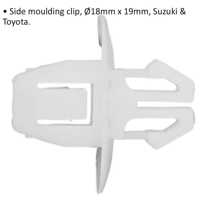 20 PACK Side Moulding Clip - 18mm x 19mm - Suitable for Suzuki & Toyota Vehicles Loops