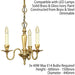 Luxury Hanging Ceiling Pendant Light Traditional 3 Lamp Solid Brass Chandelier Loops