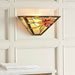 Tiffany Glass Wall Light Cream & Bold Red Flower Shade Interior Sconce i00251 Loops