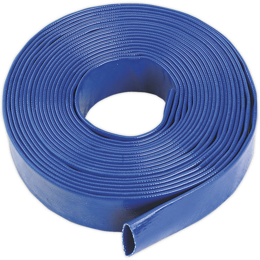 Reinforced PVC Layflat Hose - 32mm Dia - 10m Length - Water Discharge Hose Pipe Loops
