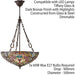 Tiffany Glass Hanging Ceiling Pendant Light Dark Bronze Feature Shade i00068 Loops