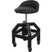 Heavy Duty Pneumatic Creeper Stool - Adjustable Height - Swivel Seat & Back Rest Loops