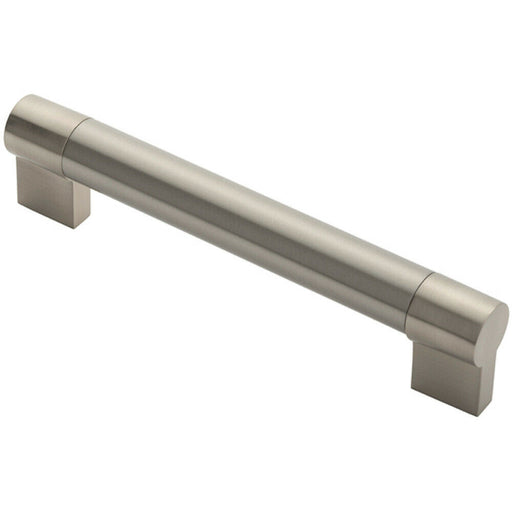 Keyhole Bar Pull Handle 185 x 22mm 160mm Fixing Centres Satin Nickel & Steel Loops