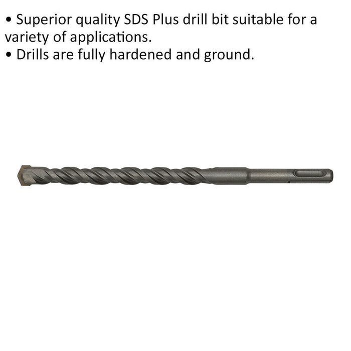 15 x 210mm SDS Plus Drill Bit - Fully Hardened & Ground - Smooth Drilling Loops