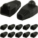 10x Black RJ45 Strain Relief Network Cable CAT5/6 Connector Boot Cover Cap End Loops