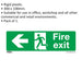 1x FIRE EXIT (LEFT) Health & Safety Sign - Rigid Plastic 300 x 100mm Warning Loops