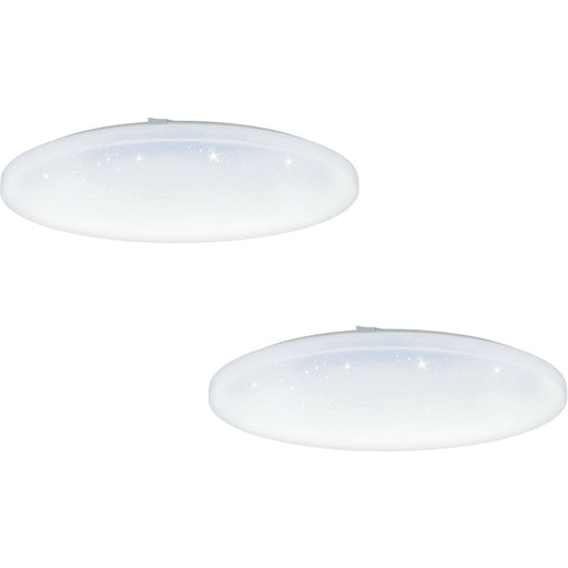 2 PACK Wall Flush Ceiling Light White Shade White Plastic Crystal Effect LED Loops