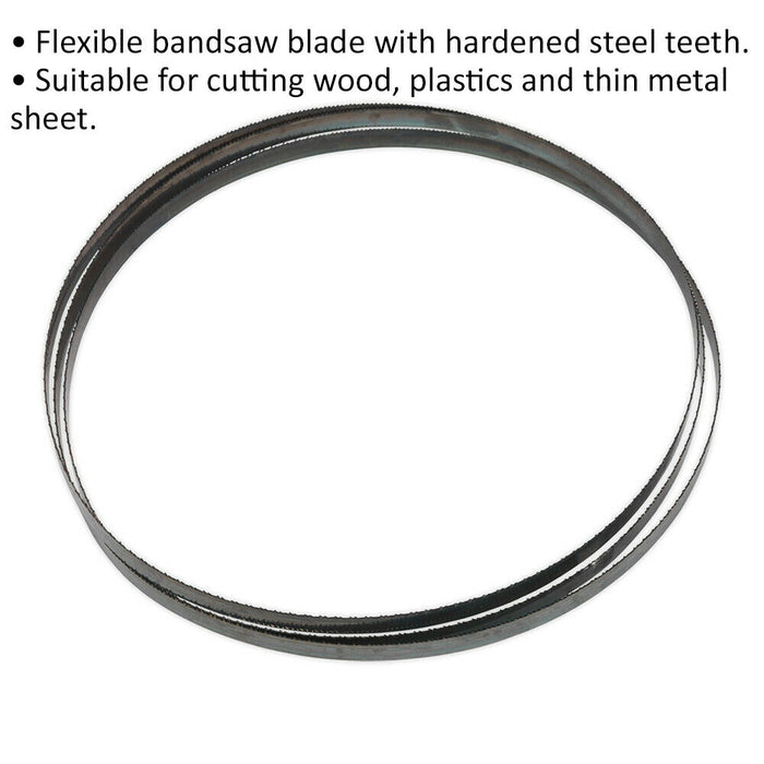 2400 x 12 x 0.6mm Bandsaw Blade Hardened Steel Teeth 14 TPI Wood Plastic Metal Loops