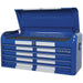 1080 x 450 x 495mm RETRO BLUE 4 Drawer Topchest Tool Chest Lockable Storage Loops