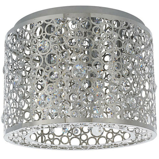 Flush Ceiling Mount Light Chrome & K5 Crystal Gorgeous Round Modern Lamp Shade Loops