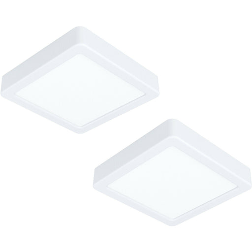 2 PACK Wall / Ceiling Light White 160mm Sqaure Surface Mounted 10.5W LED 3000K Loops