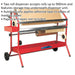 Masking Paper Dispenser Trolley - Holds 2 x 900mm Rolls - Two Storage Trays Loops