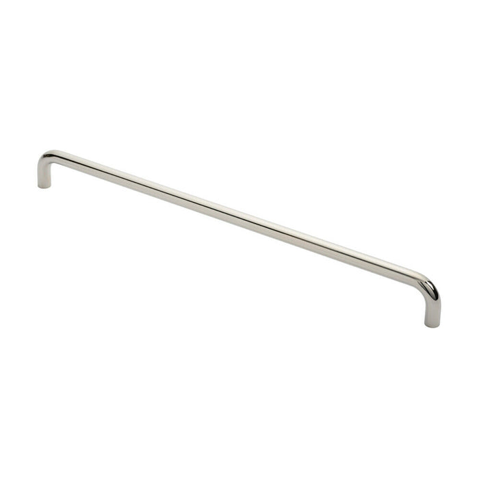 Round D Bar Pull Handle 619 x 19mm 600mm Fixing Centres Bright Steel Loops