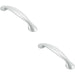 2x Flared Cabinet Pull Handle 165.5 x 23mm 128mm Fixing Centres Chrome Loops
