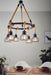 Hanging Ceiling Pendant Light Black & Rope 6x E27 Hallway Feature Chandelier Loops