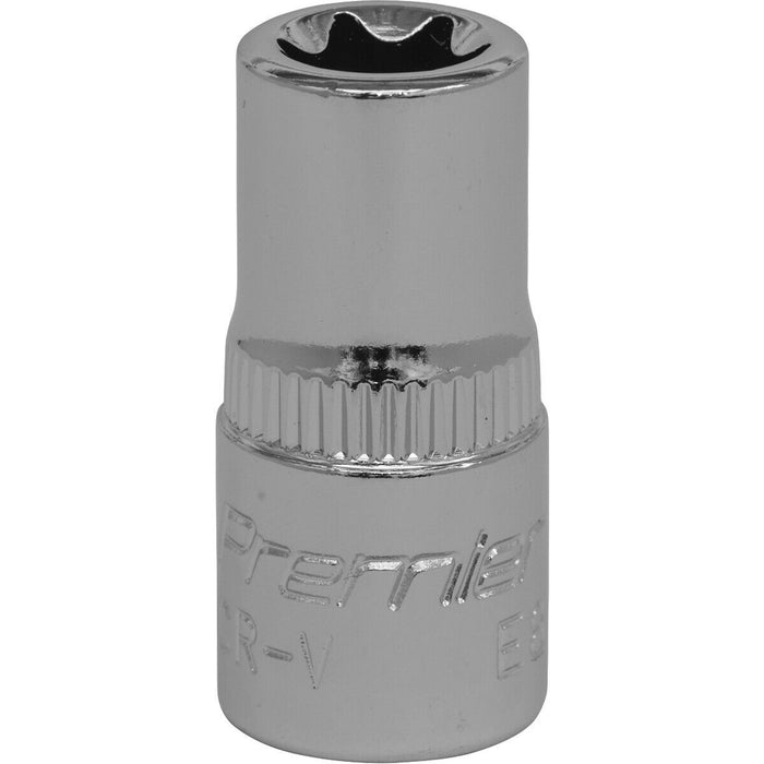 E8 TRX Star Socket Bit - 1/4" Square Drive - PREMIUM Drop Forged Head Knurled Loops