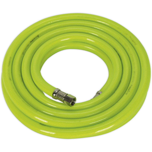 High-Visibility Air Hose with 1/4 Inch BSP Unions - 5 Metre Length - 10mm Bore Loops