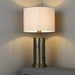 2 PACK Hammered Bronze Table Lamp Aged Metal & Off White Shade Bedside Light Loops