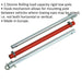 1.8m Heavy Duty Rigid Tow Pole - 2500kg Rolling Load Capacity - Vehicle Towing Loops