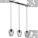 Hanging Ceiling Pendant Light Black Wire Cage 3x 60W E27 Kitchen Island Dining Loops
