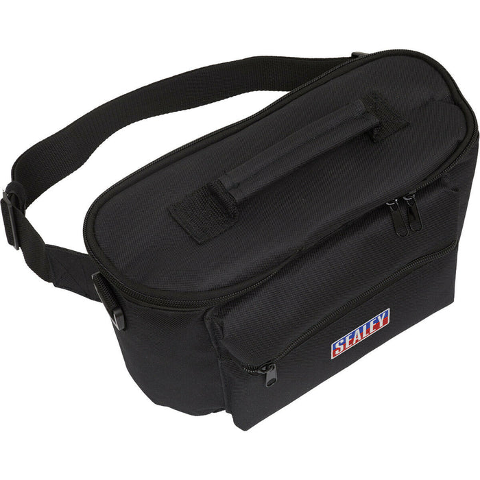 280 x 127 x 165mm Motorcycle Waist Bag - 4x Zip Pocket Valuables Travel Storage Loops