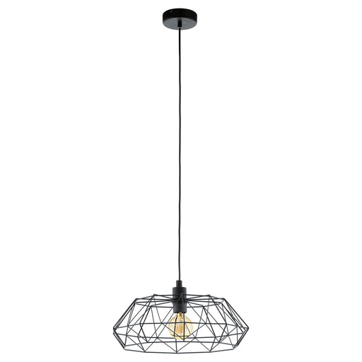 Hanging Ceiling Pendant Light Black Cage Shade 1x 60W E27 Hallway Feature Lamp Loops