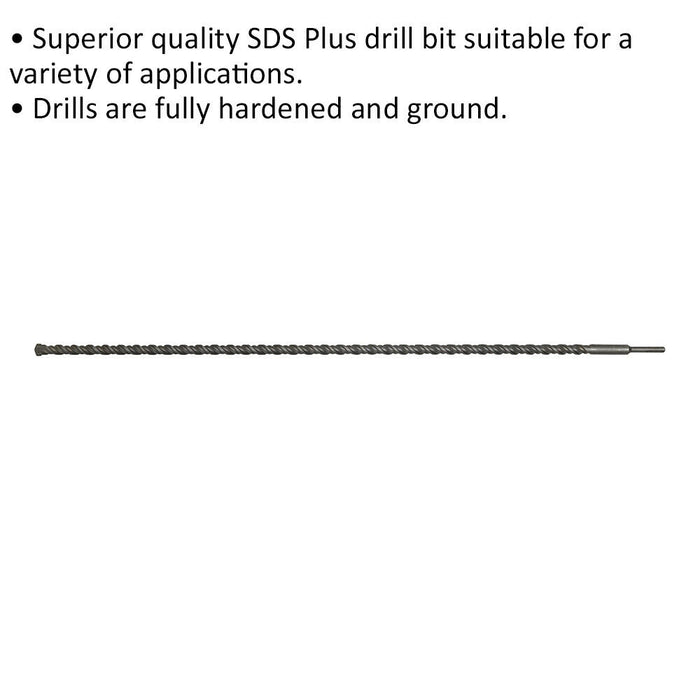 20 x 1000mm SDS Plus Drill Bit - Fully Hardened & Ground - Smooth Drilling Loops