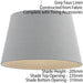 12" Inch Round Tapered Drum Lamp Shade Grey Linen Fabric Cover Simple Elegant Loops