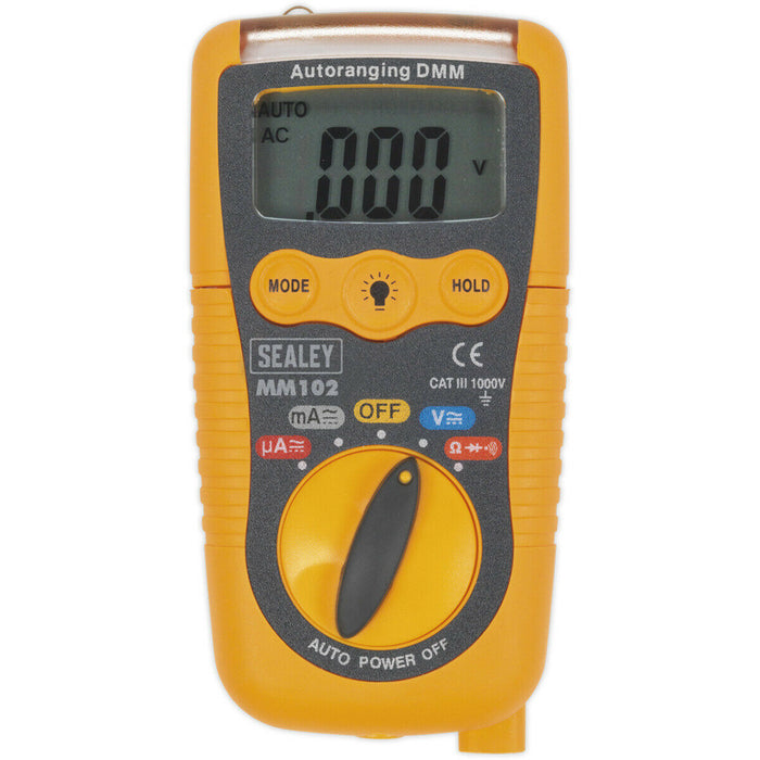 Lightweight Auto-Ranging Digital Multimeter - LCD Display - Plastic Housing Loops