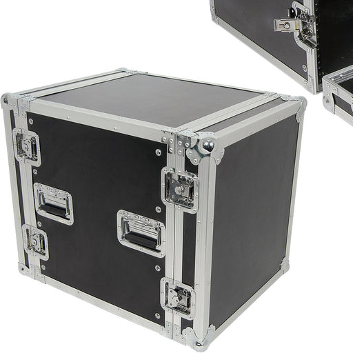 19" 12U Equipment Patch Panel Flight Case Transit Storage Handle DJ PA Mixer Box Loops