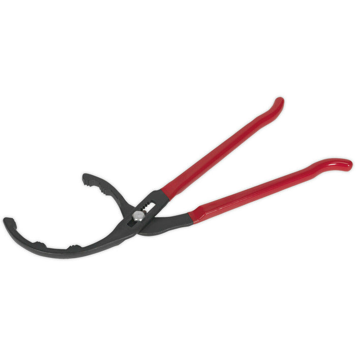 Large Oil Filter Pliers - 95mm to 178mm Serrated Jaws - Commercial Vehicle Loops