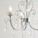 Flush Bathroom Ceiling Light IP44 Chrome & Crystal 3 Lamp Bulb Hanging Pendant Loops