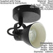 Quad Ceiling Spot Light & 2x Matching Wall Lights Matt Black Adjustable Shade Loops