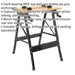 Folding Portable Workbench - 235mm Capacity Jaw Grips - Sawing Drilling Sanding Loops