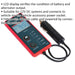 12V Battery & Alternator Tester - LED Display - Suits DC Systems - 250mm Cable Loops