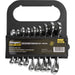 9pc STUBBY Short Handled Combination Spanner Set 12 Point Metric Ring Open Head Loops