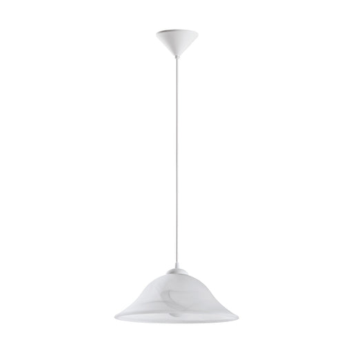 Pendant Ceiling Light Colour White Shade White Glass Alabaster Bulb E27 1x60W Loops