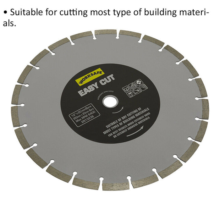 Easy Cut Diamond Blade - 300mm Diameter - 20mm Bore - Angle Grinder Cutting Disc Loops