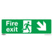 1x FIRE EXIT DOWN RIGHT Health & Safety Sign Self Adhesive 300 x 100mm Sticker Loops
