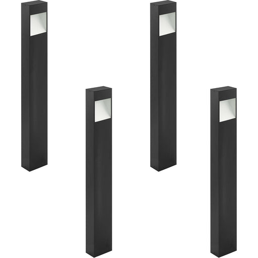 4 PACK IP44 Outdoor Pedestal Light Anthracite Tall Square Post 10W LED Loops