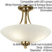 Semi Flush Ceiling Light Antique Brass Glass 3 Bulb Feature Lamp Holder Fitting Loops