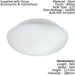 Wall Flush Ceiling Light Colour White Shade White Glass Opal Matt Bulb E27 1x60W Loops