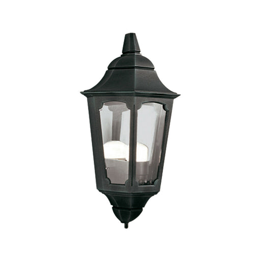 IP43 1 Bulb Half Lantern Wall Light Black LED E27 100W Loops