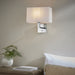 Wall Light Chrome Plate & Vintage White Fabric 60W E27 Dimmable e10483 Loops
