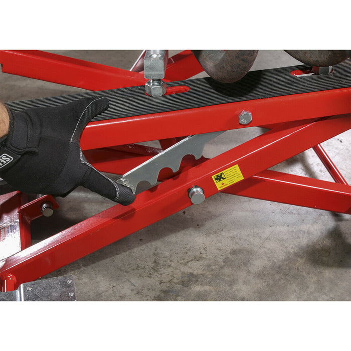 Motorcycle Hydraulic Scissor Lift with Frame Supports - 500kg Capacity Loops