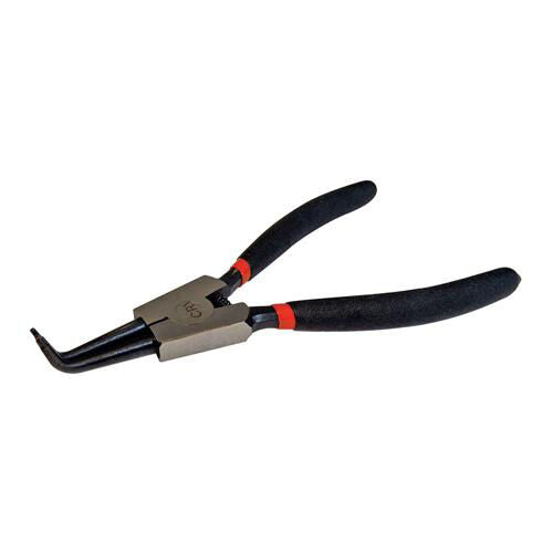 180mm Bent Nose External Circlip Pliers Hardened Tips PVC Electrician Tool Loops