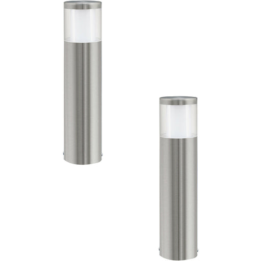 2 PACK IP44 Outdoor Pedestal Light Stainless Steel 3.7W LED Wall Post Lamp Loops