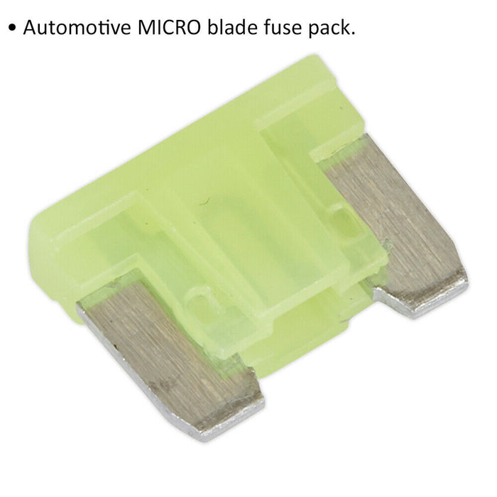50 PACK 20A Automotive Micro Blade Fuse Pack - 2 Prong Vehicle Circuit Fuses Loops
