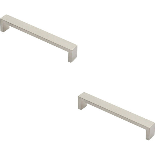 2x Rectangular D Bar Pull Handle 168 x 20mm 160mm Fixing Centres Stainless Steel Loops